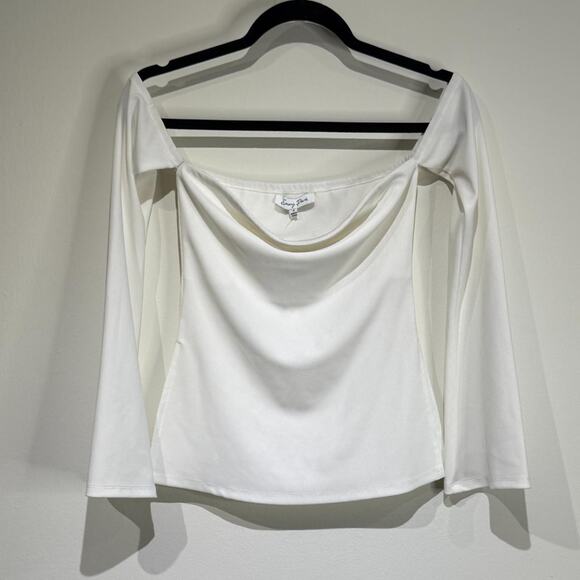 White Off Shoulder Top - Picture 3 of 5